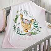 Woodland Baby Girl Personalized Baby Blankets - 20254