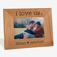 Engraved Wood Picture Frames - I Love Us - 20286