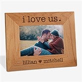 Engraved Wood Picture Frames - I Love Us - 20286