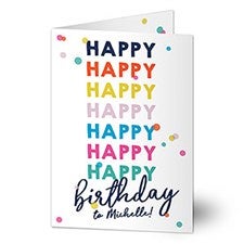 Personalized Birthday Card - Happy Happy Birthday - 20433