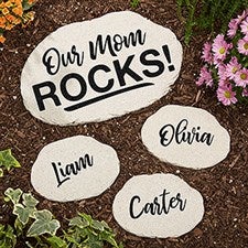 Personalized Garden Stones - Our Mom Rocks - 20467