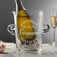 Engraved Crystal Ice Bucket & Chiller - Mr & Mrs - 20486