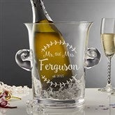 Engraved Crystal Ice Bucket  Chiller - Mr  Mrs - 20486