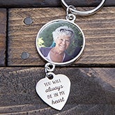 Always In My Heart Personalized Memorial Photo Keychain - 20562D
