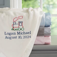 Choo Choo Train Personalized Baby Blanket - 20595