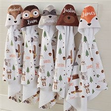 Personalized Hooded Towels - Woodland Adventure - 20618