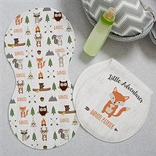 Personalized Burp Cloths - Woodland Adventure - 20619