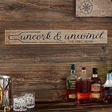 Personalized Bar Sign - Uncork & Unwind - 20643