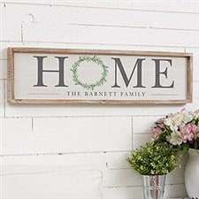 Personalized HOME Wreath Wooden Wall Art Sign - 20691