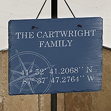 Latitude  Longitude Sign Personalized Slate Plaque - 20750