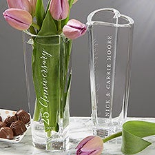 15 Year Anniversary Gift - Engraved Crystal Vase - 20763