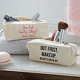 Personalized Canvas Makeup Bag - Add Any Text - 20929