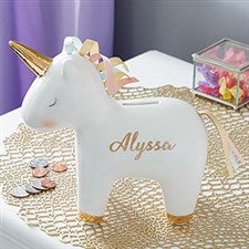 Personalized Unicorn Piggy Bank - 20942