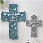 Paw Prints On My Heart Personalized Wall Cross - 20956