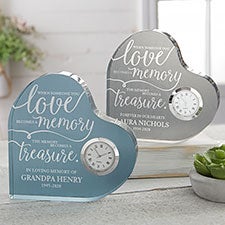 Personalized Heart Shaped Clock Memorial Gift - 20959