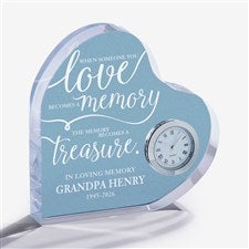 Personalized Heart Shaped Clock Memorial Gift - 20959