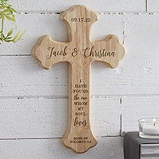 Personalized Wood Cross - Our Wedding Day - 20979