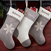 Classic Herringbone Personalized Christmas Stockings - 20985