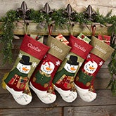 Rustic Snowman Personalized Christmas Stockings - 20992