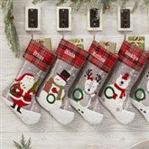 Personalized Plaid Character Christmas Stockings - 20996