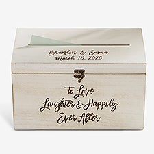 Ever After Personalized Wedding Wood Card Box - 21072