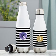 Modern Stripe Personalized Insulated Water Bottles - 21088