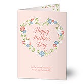 Personalized Mother's Day Card - Floral Wreath - 21129