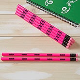 Personalized Pencils - Neon Pink - Set of 12 - 21146