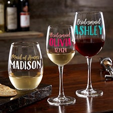 Personalized Wedding Wine Glasses - My Bridal Party - 21158