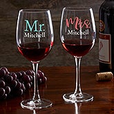 Personalized Wine Glasses - Wedding & Engagement - 21160