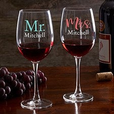 Personalized Wine Glasses - Wedding & Engagement - 21160