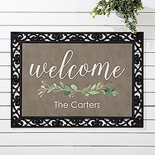 Personalized Doormats - Greenery Welcome - 21165