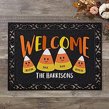Personalized Halloween Doormats - Candy Corn Family - 21172