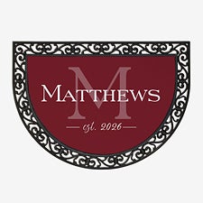 Family Name Personalized Half Round Doormat - 21174
