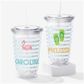 Beach Fun Personalized Acrylic Insulated Tumblers - 21213