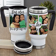 Personalized 14 oz. Travel Mug For Mom - Love Photo Collage - 21280