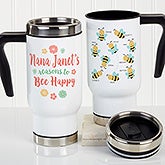 Bee Happy Personalized Bee Travel Mugs - 21285