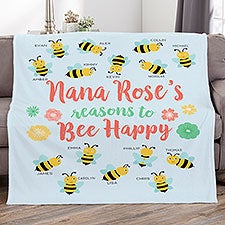 Bee Happy Personalized Blankets - 21302