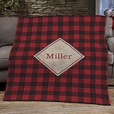 Cozy Cabin Personalized Buffalo Check Blankets - 21303