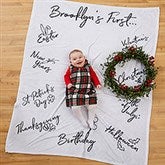 Personalized Baby's First Holiday Milestone Blanket - 21433