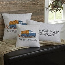 Personalized Fall Throw Pillows - Classic Fall Vintage Truck - 21438