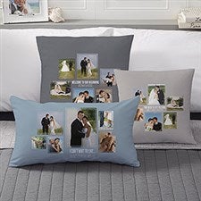 Wedding Photo Collage - Custom 6 Photo Throw Pillows - 21469