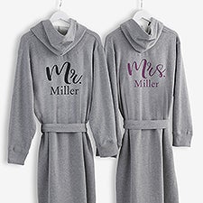 Elegant Couple Personalized Sweatshirt Robe - 21474