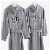 Elegant Couple Personalized Sweatshirt Robe - 21474
