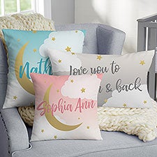 Beyond The Moon Personalized Nursery Throw Pillows - 21486