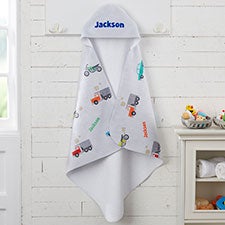 Personalized Hooded Towel - Cars  Trucks - 21496