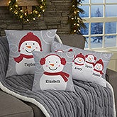 Snowman Family Personalized Lumbar Pillow - 21535