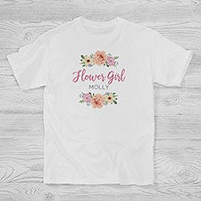 Personalized Flower Girl Shirts - Floral Wreath - 21596