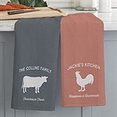 Farmhouse Kitchen Personalized Waffle Weave Kitchen Towel - 21600