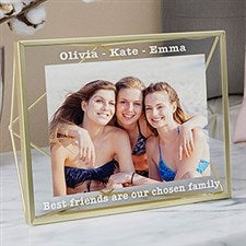 Engraved Friends Photo Frame - Gold Prisma Glass - 21621